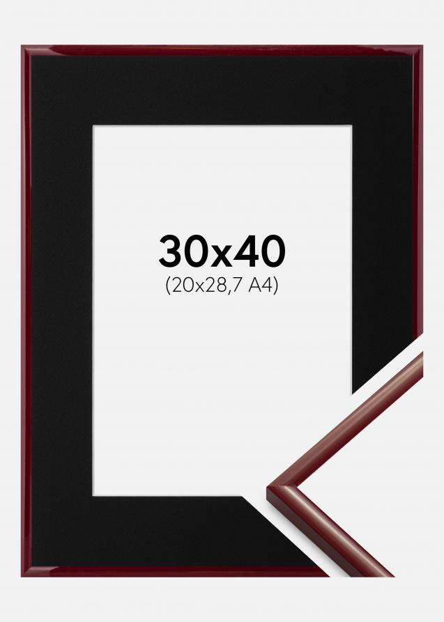 Cadre New Lifestyle Rouge sombre 30x40 cm - Passe-partout Noir 21x29,7 cm