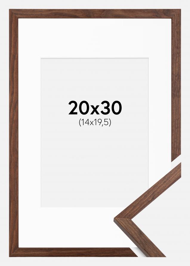 Cadre Galant Noyer 20x30 cm - Passe-partout Blanc 15x21 cm (A5)