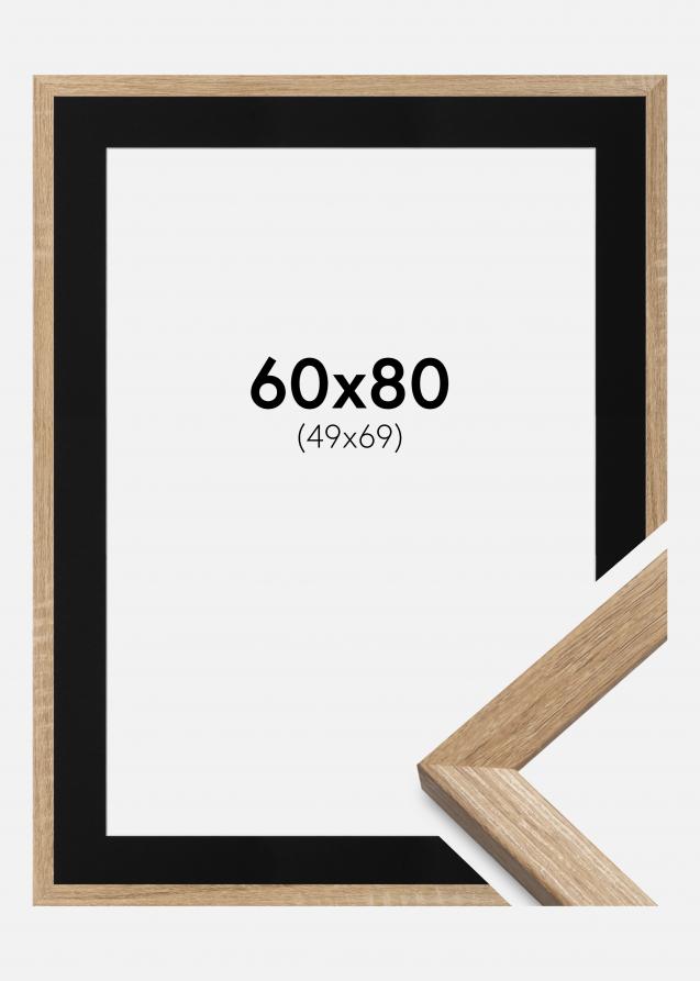 Cadre Fiorito Chêne Clair 60x80 cm - Passe-partout Noir 50x70 cm