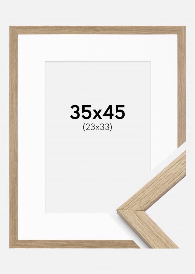 Cadre Stilren Chêne 35x45 cm - Passe-partout Blanc 24x34 cm
