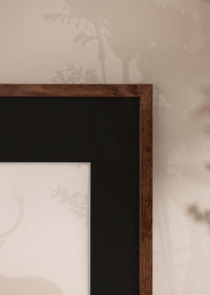 Cadre Galant Noyer 40x50 cm - Passe-partout Noir 12x16 pouces