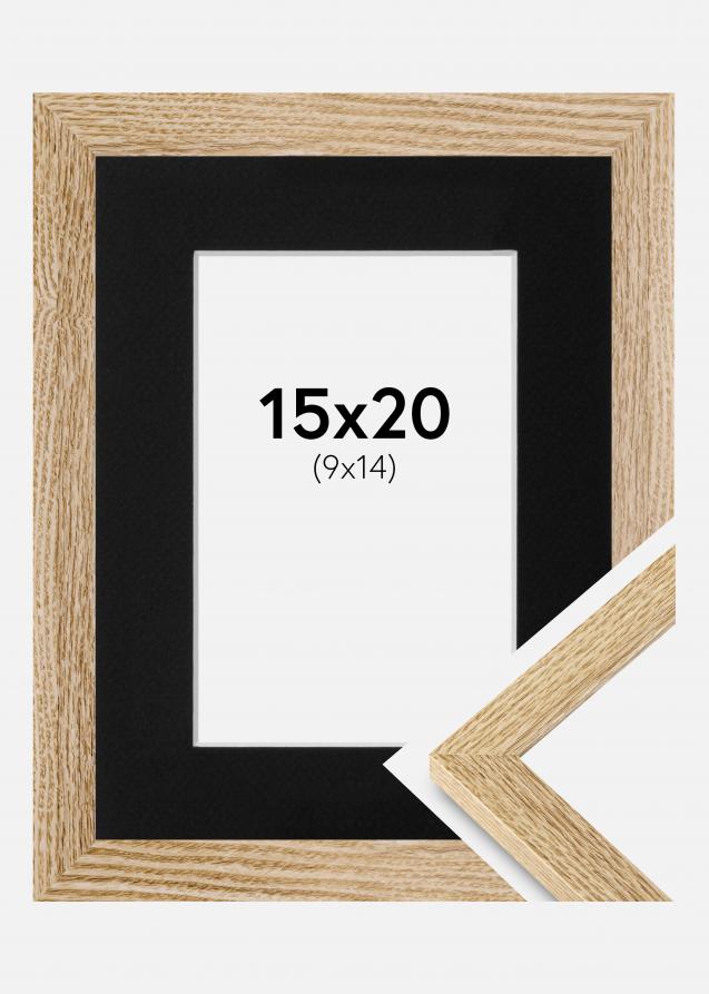 Cadre Selection Chêne 15x20 cm - Passe-partout Noir 10x15 cm