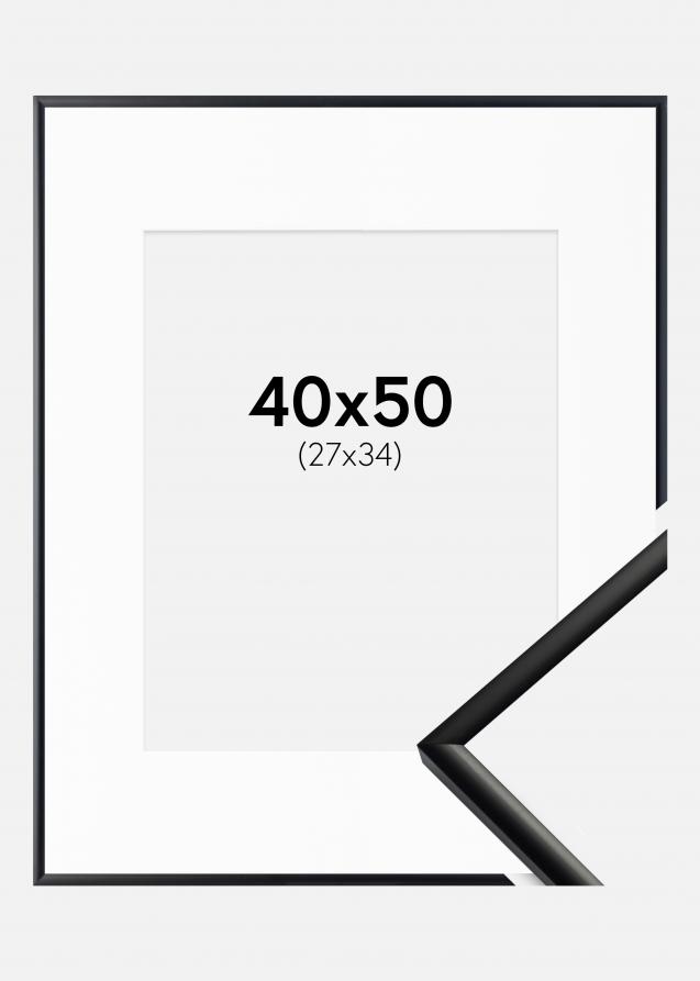 Cadre New Lifestyle Mat Noir 40x50 cm - Passe-partout Blanc 28x35 cm