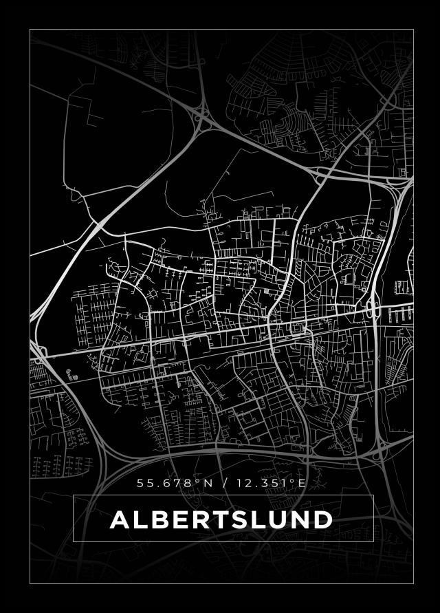 Map - Albertslund - Black