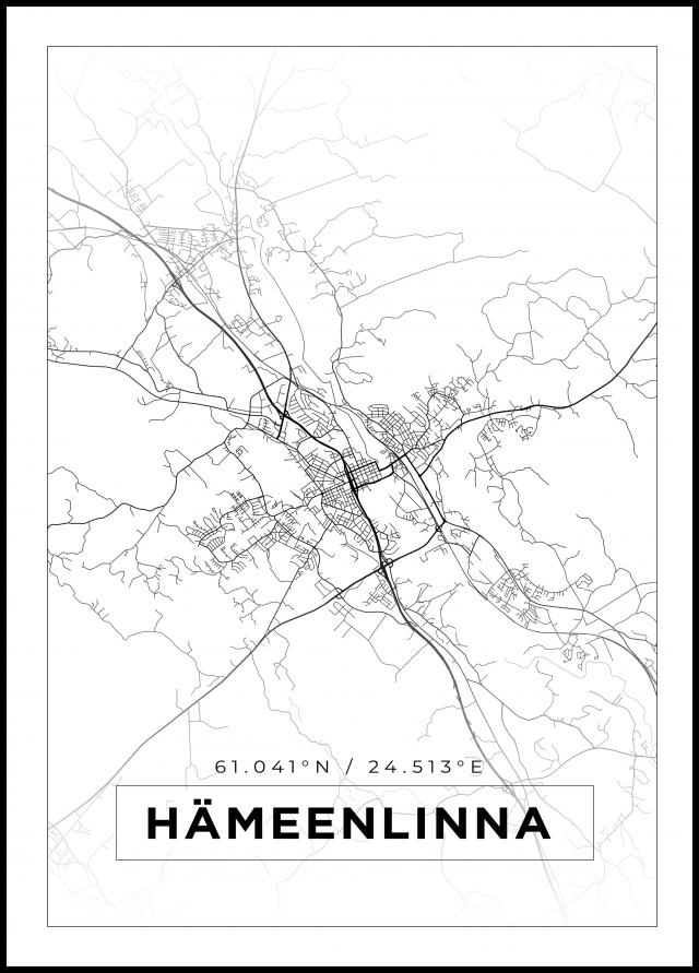 Map - Hämeenlinna - White