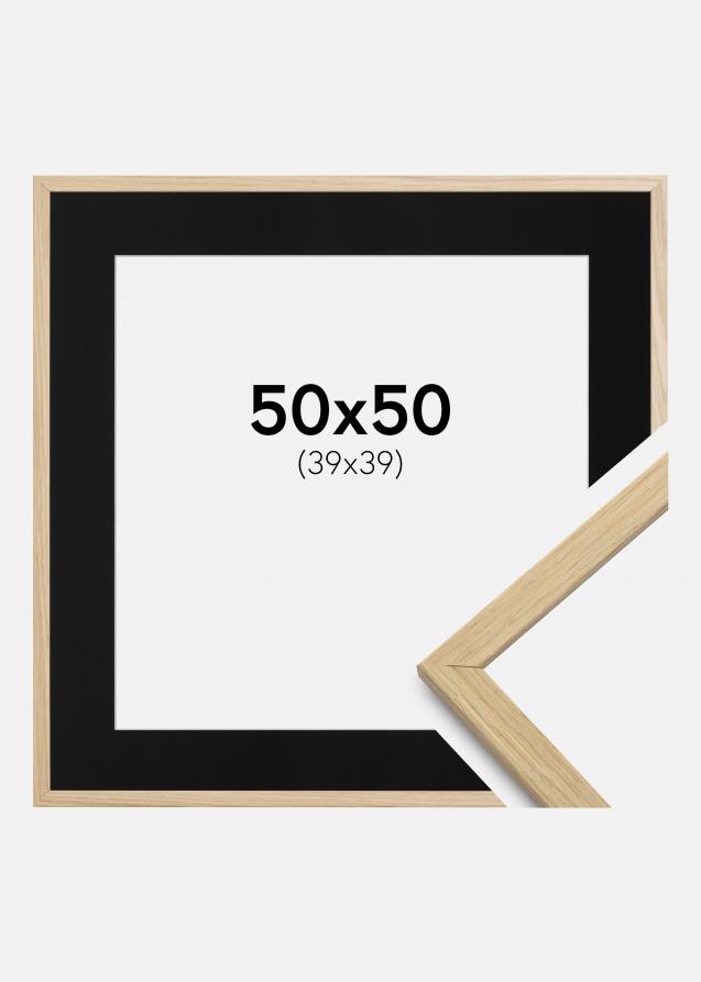 Cadre Edsbyn Chêne 50x50 cm - Passe-partout Noir 40x40 cm
