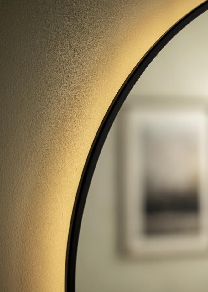 KAILA Miroir Circle LED Noir 80 cm 