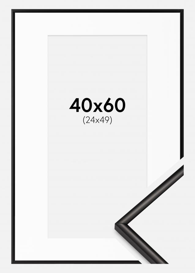 Cadre Scandi Matt Noir 40x60 cm - Passe-partout Blanc 25x50 cm