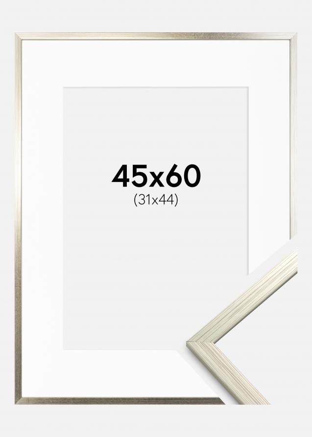 Cadre Edsbyn Argent 45x60 cm - Passe-partout Blanc 32x45 cm