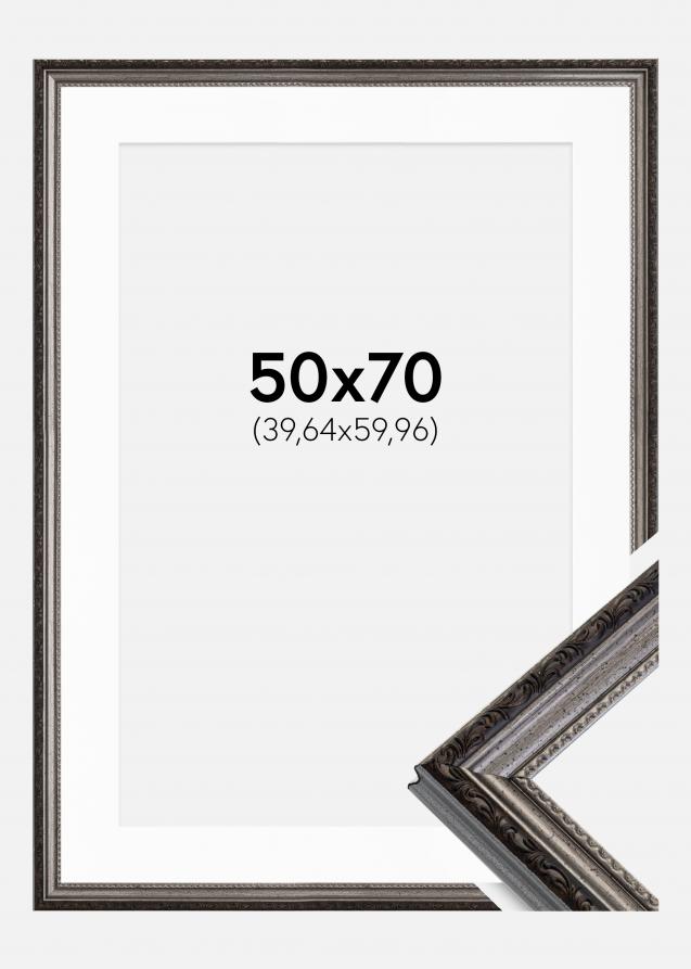 Cadre Abisko Argent 50x70 cm - Passe-partout Blanc 16x24 pouces