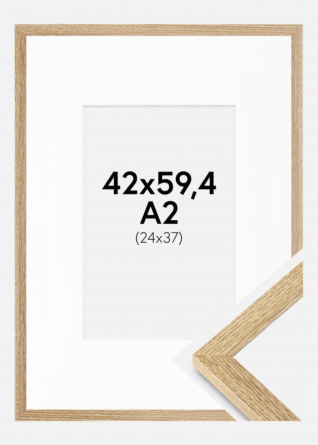 Cadre Selection Chêne 42x59,4 cm (A2) - Passe-partout Blanc 25x38 cm