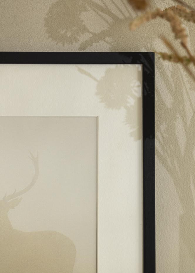 Cadre Edsbyn Verre acrylique Noir 45x60 cm - Passe-partout Blanc 35x50 cm