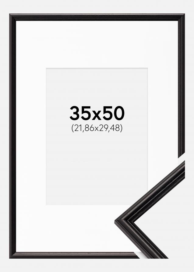 Cadre Horndal Noir 35x50 cm - Passe-partout Blanc 9x12 pouces