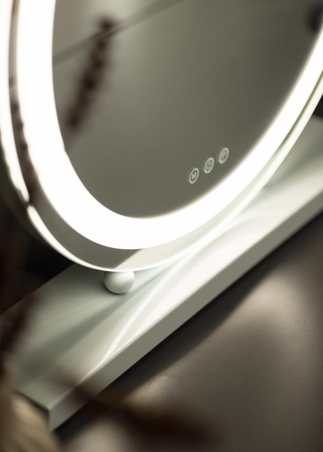 KAILA Miroir de maquillage Round LED Blanc 50 cm 
