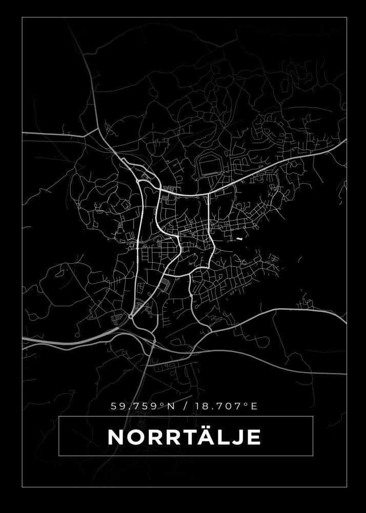 Map - Norrtlje - Black