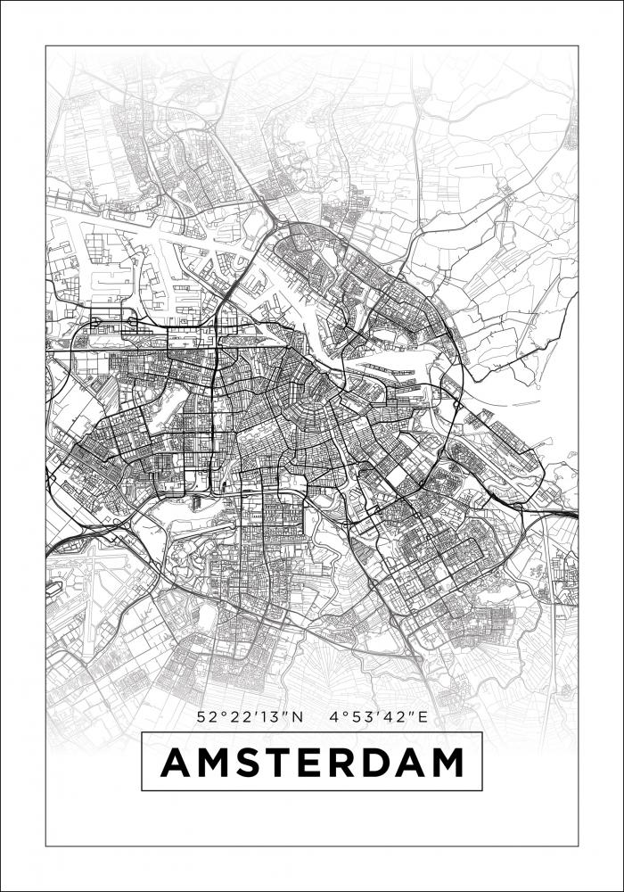 Map - Amsterdam - White