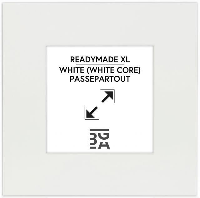 Passe-partout XL Blanc (noyau blanc) 30x30 cm (14x14)