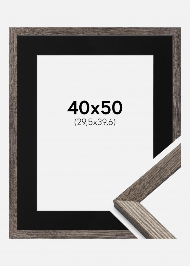 Cadre Fiorito Noyer 40x50 cm - Passe-partout Noir 12x16 pouces
