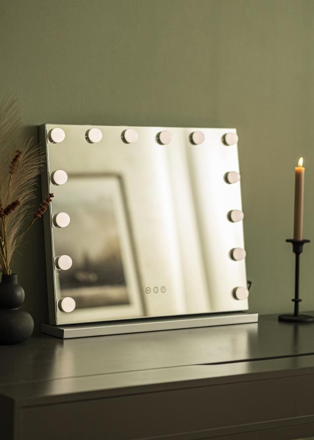 KAILA Miroir de maquillage Base LED 14 Blanc 56x46 cm