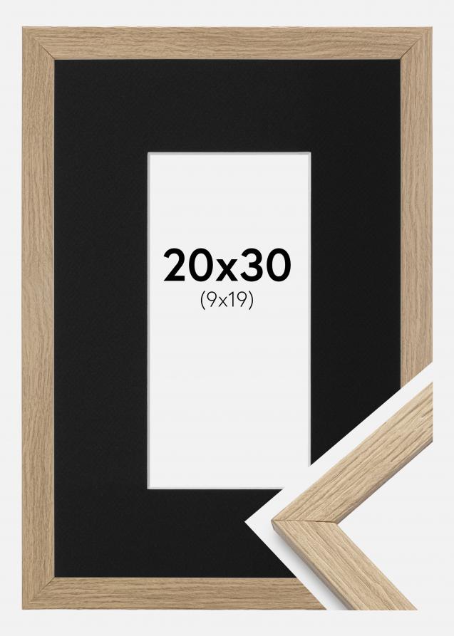 Cadre Stilren Chêne 20x30 cm - Passe-partout Noir 10x20 cm