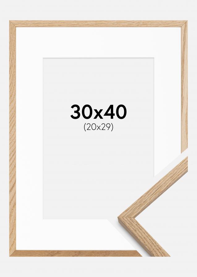 Cadre Oslo Chêne 30x40 cm - Passe-partout Blanc 21x30 cm