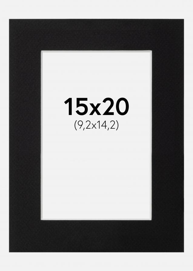 Passe-partout Noir Standard (noyau blanc) 15x20 cm (9,2x14,2)