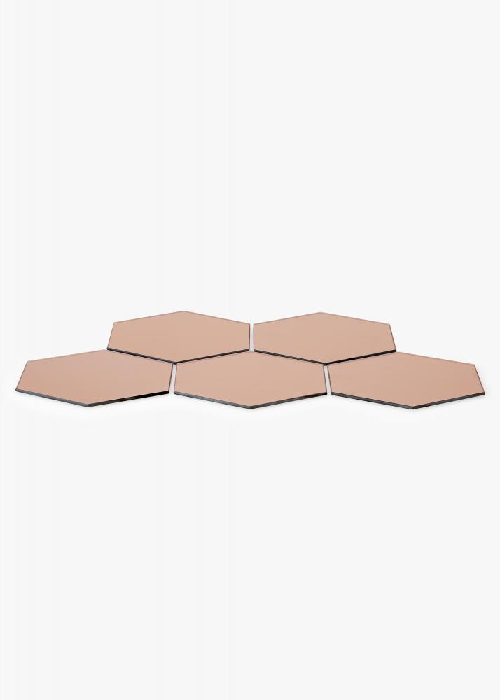 KAILA Miroir Hexagon Rose Gold 18x21 cm - 5-pack