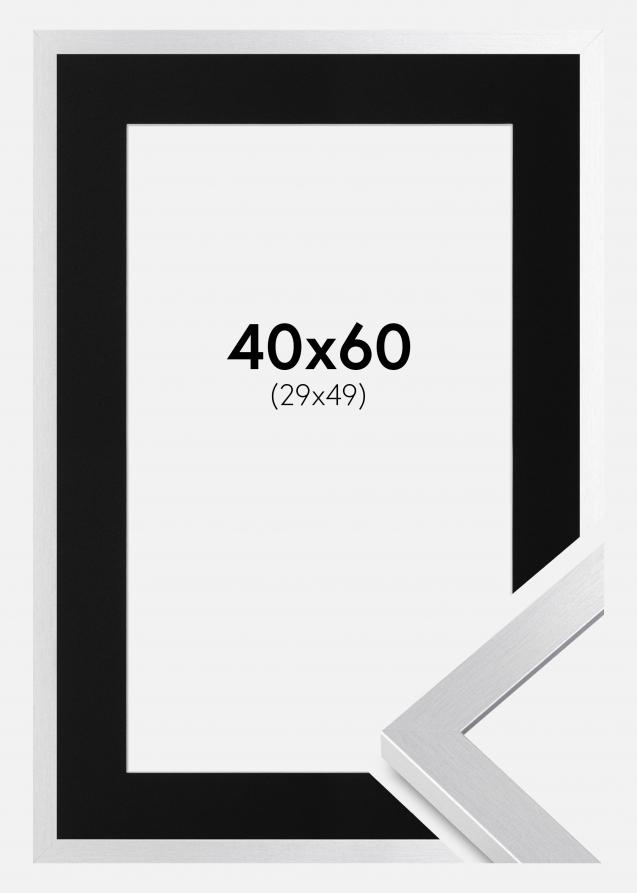 Cadre Selection Argent 40x60 cm - Passe-partout Noir 30x50 cm