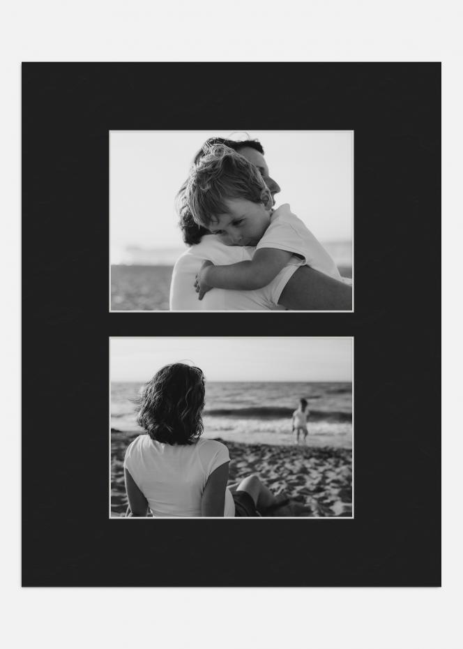 Passe-partout Noir 40x50 cm - Collage 2 Images (17x23 cm)
