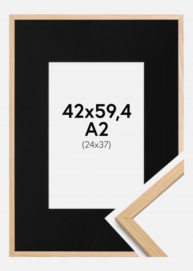Cadre Edsbyn Chêne 42x59,4 cm (A2) - Passe-partout Noir 25x38 cm