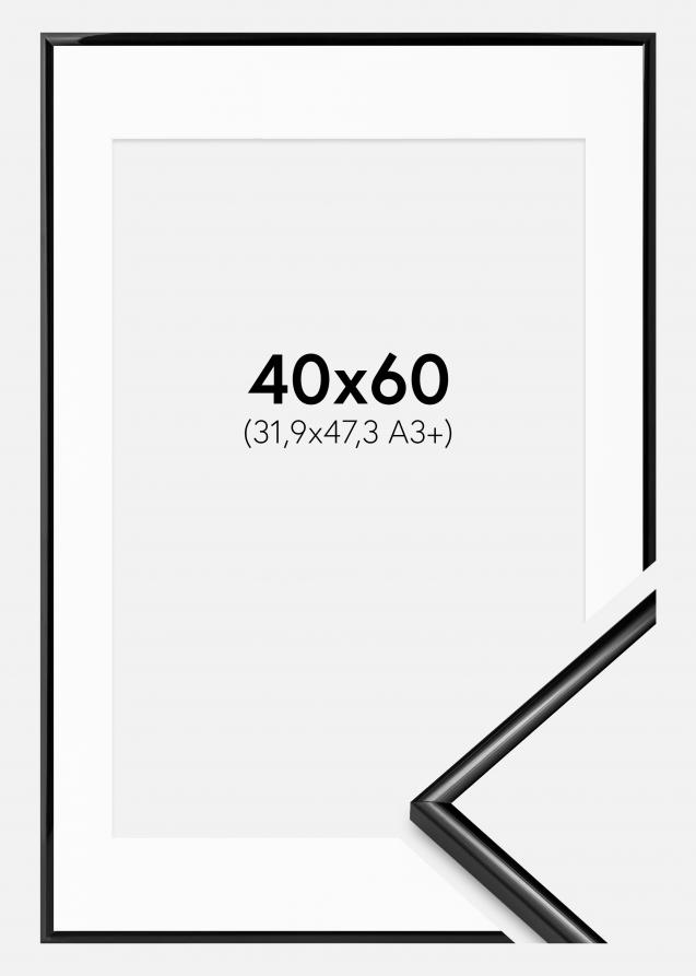 Cadre Scandi Noir 40x60 cm - Passe-partout Blanc 32,9x48,3 cm (A3+)