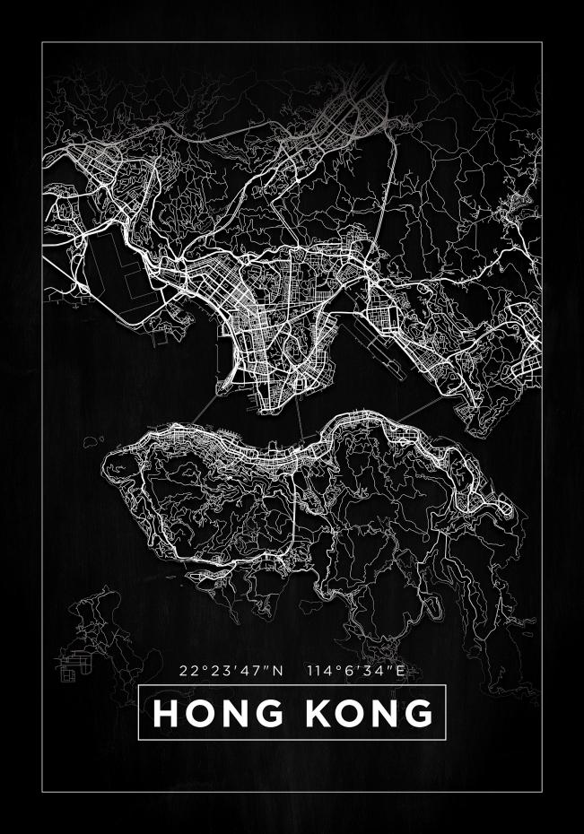 Map - Hong Kong - Black