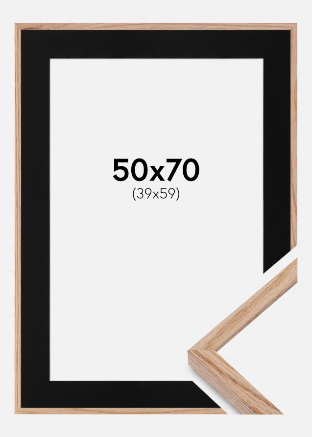 Cadre E-Line Chêne 50x70 cm - Passe-partout Noir 40x60 cm
