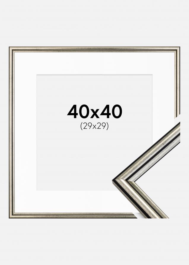Cadre Horndal Argent 40x40 cm - Passe-partout Blanc 30x30 cm
