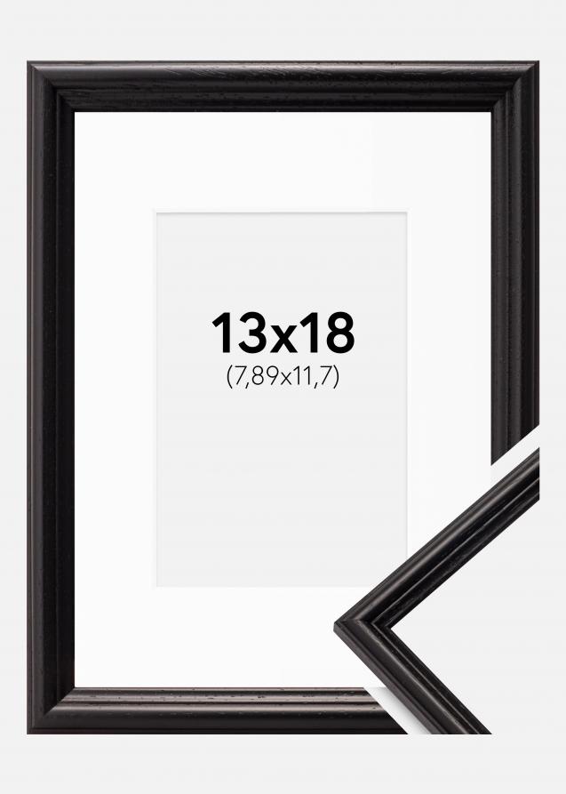 Cadre Horndal Noir 13x18 cm - Passe-partout Blanc 3,5x5 pouces