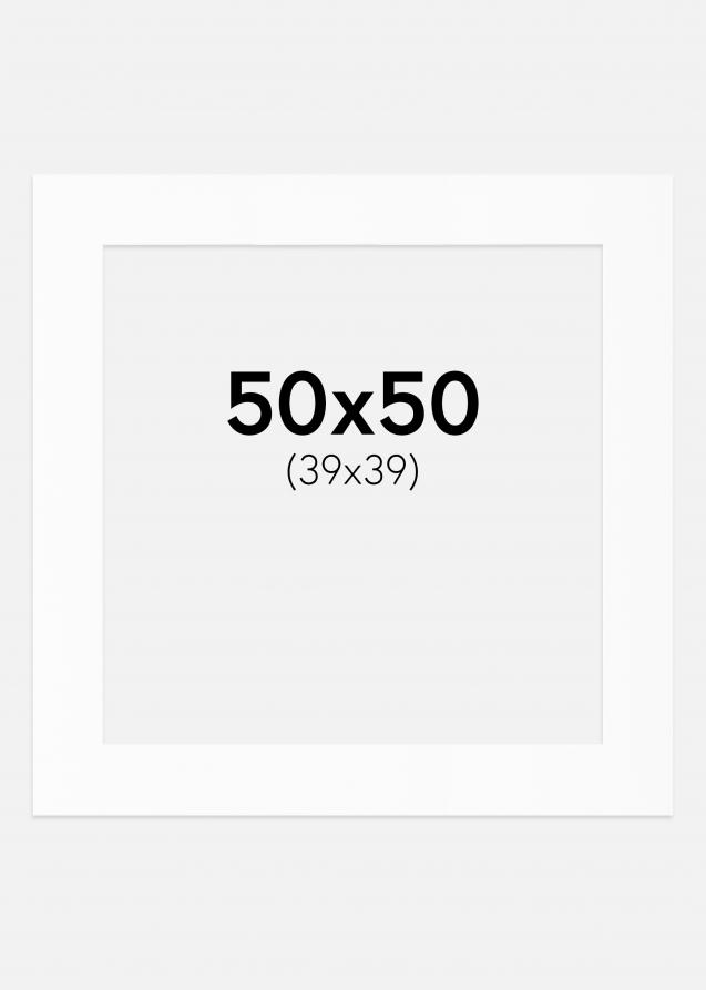Passe-partout Blanc Standard (noyau blanc) 50x50 cm (39x39)
