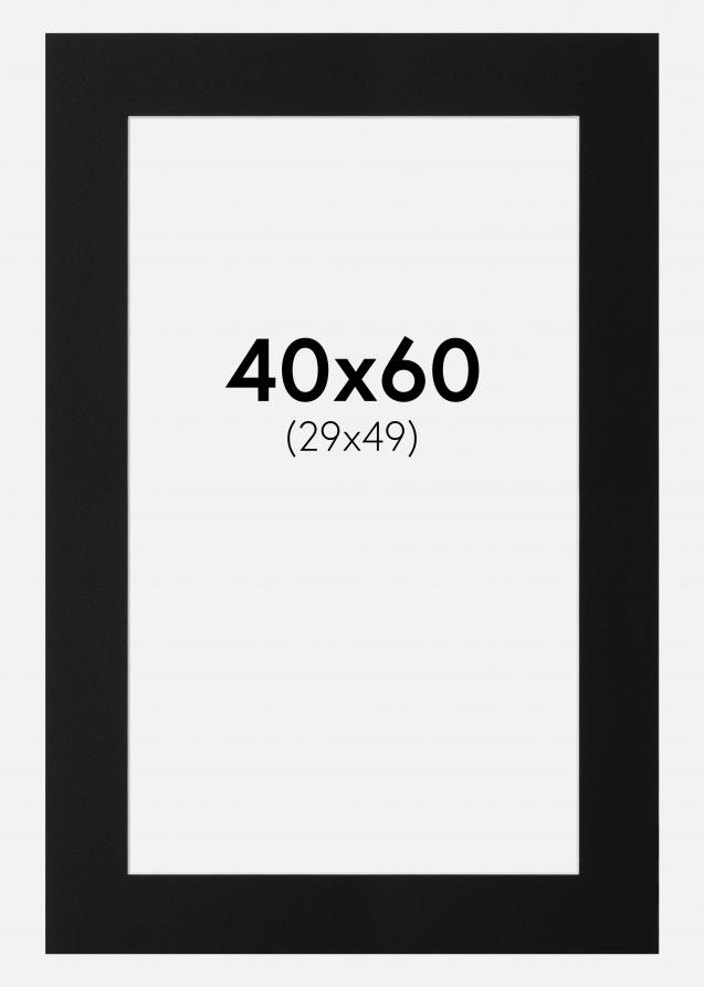 Passe-partout Noir Standard (noyau blanc) 40x60 cm (29x49)