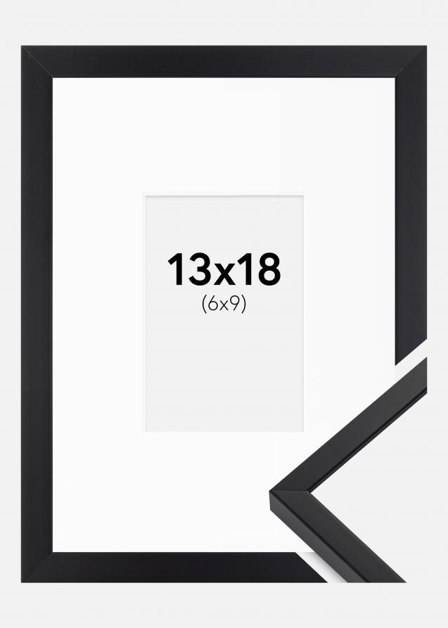 Cadre E-Line Noir 13x18 cm - Passe-partout Blanc 7x10 cm