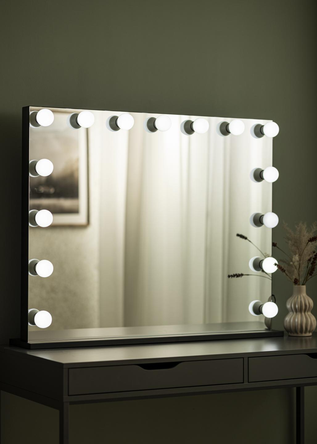 Achetez KAILA Miroir de maquillage Hollywood Edge 15 E27 Noir 100x80 cm ici  