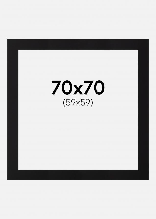 Passe-partout Noir (noyau blanc) 70x70 cm (59x59)