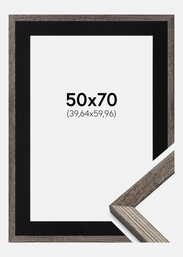 Cadre Fiorito Noyer 50x70 cm - Passe-partout Noir 16x24 pouces