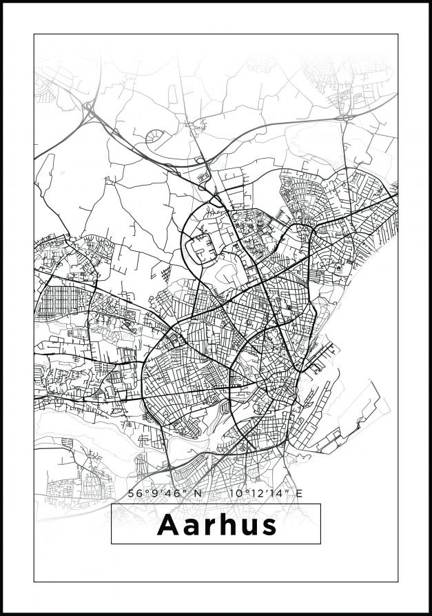 Map - Aarhus - White