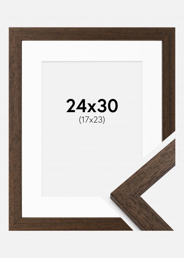 Cadre Brown Wood 24x30 cm - Passe-partout Blanc 18x24 cm