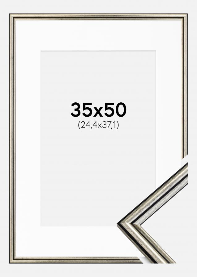 Cadre Horndal Argent 35x50 cm - Passe-partout Blanc 10x15 pouces