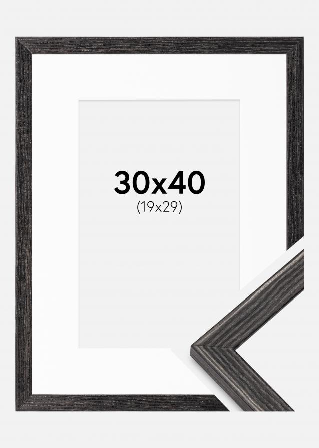 Cadre Fiorito Gris foncé 30x40 cm - Passe-partout Blanc 20x30 cm