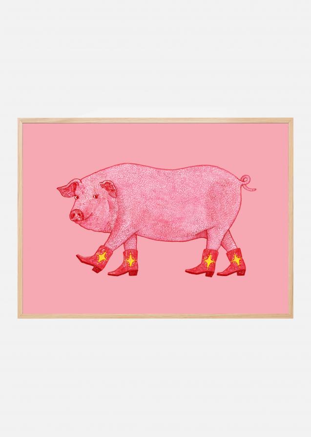 Marjorie the Cowgirl Pig Poster
