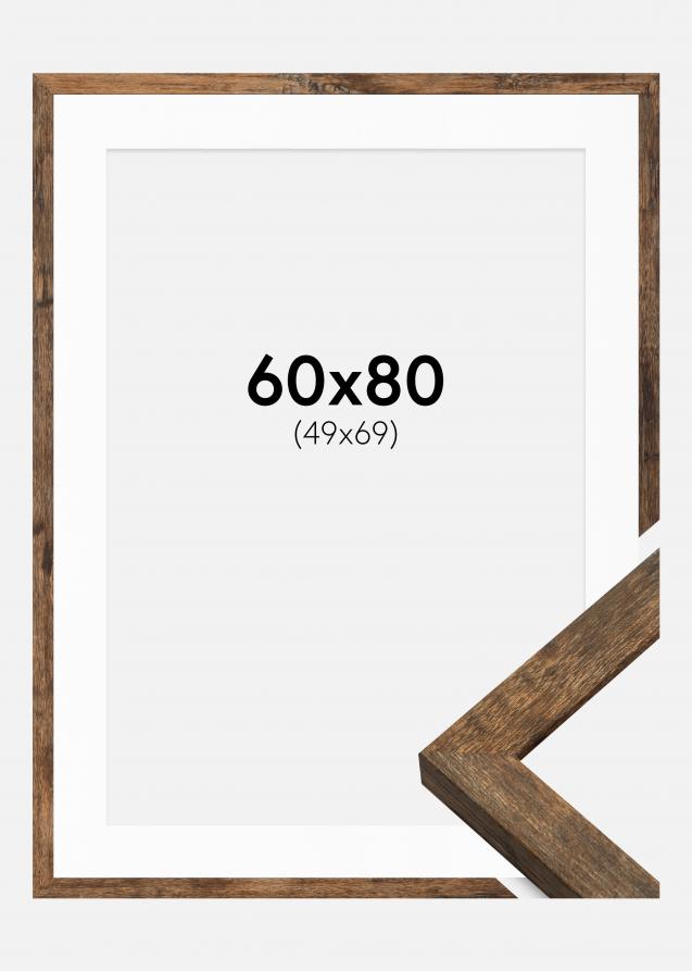 Cadre Fiorito Washed Oak 60x80 cm - Passe-partout Blanc 50x70 cm