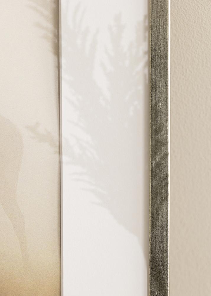 Cadre Galant Argent 50x70 cm - Passe-partout Blanc 40x60 cm