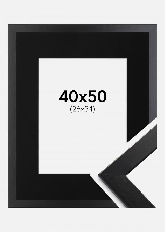 Cadre Trendline Noir 40x50 cm - Passe-partout Noir 27x35 cm