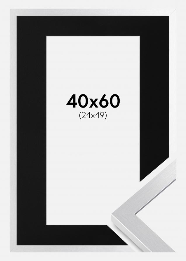 Cadre Selection Argent 40x60 cm - Passe-partout Noir 25x50 cm
